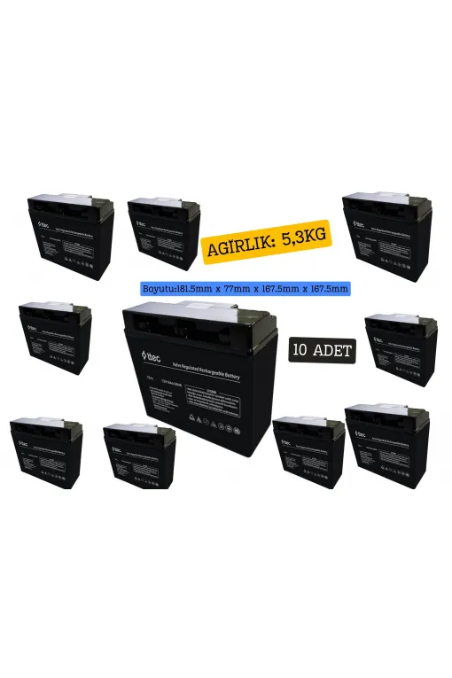 ttec 12V 18Ah Bakımsız Kuru Akü 10 Adet ttec 12V 18Ah Bakımsız Kuru Akü 10 Adet
